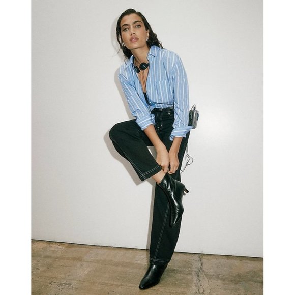 Madewell The Dimes Kitten-Heel Boot in True Black - Picture 5 of 10